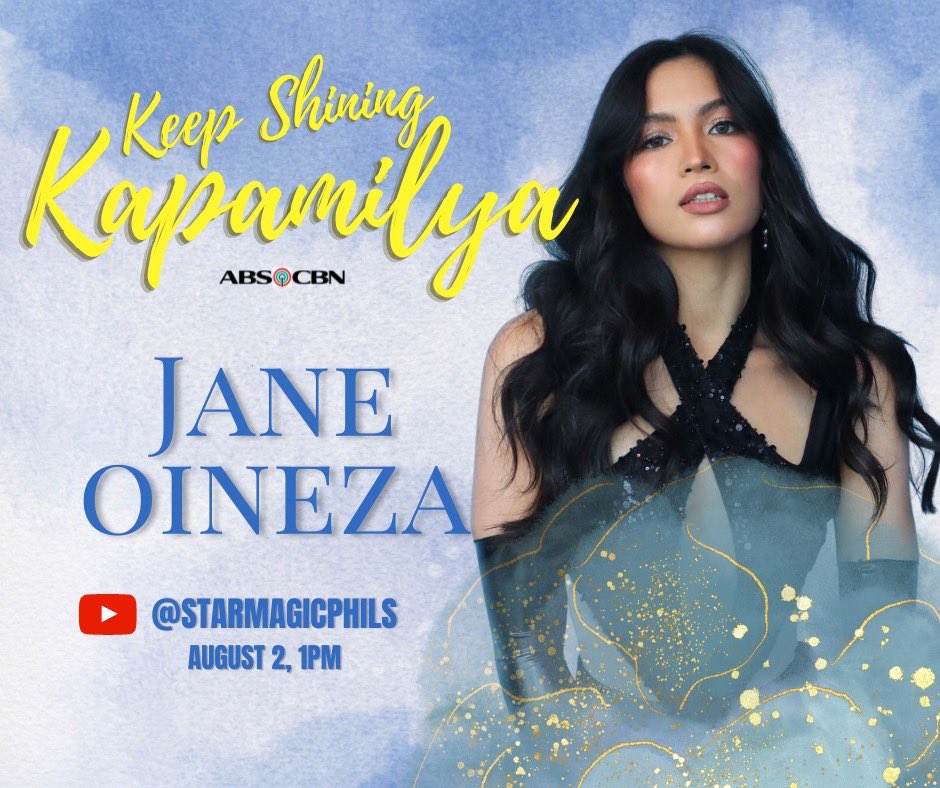 JRBcreativeprod's tweet photo. Newsflash! This fiery 🔥#NagAapoyNaDamdamin leading lady is about to make big waves in the next steps of her career

Watch JANE OINEZA’s ✨Keep Shining Kapamilya✨contract signing TODAY| 1 PM on Star Magic’s YT channel

#JaneOineza #KeepShiningKapamilya #NagAapoyNaPlano https://t.co/n5OeUvfGhk