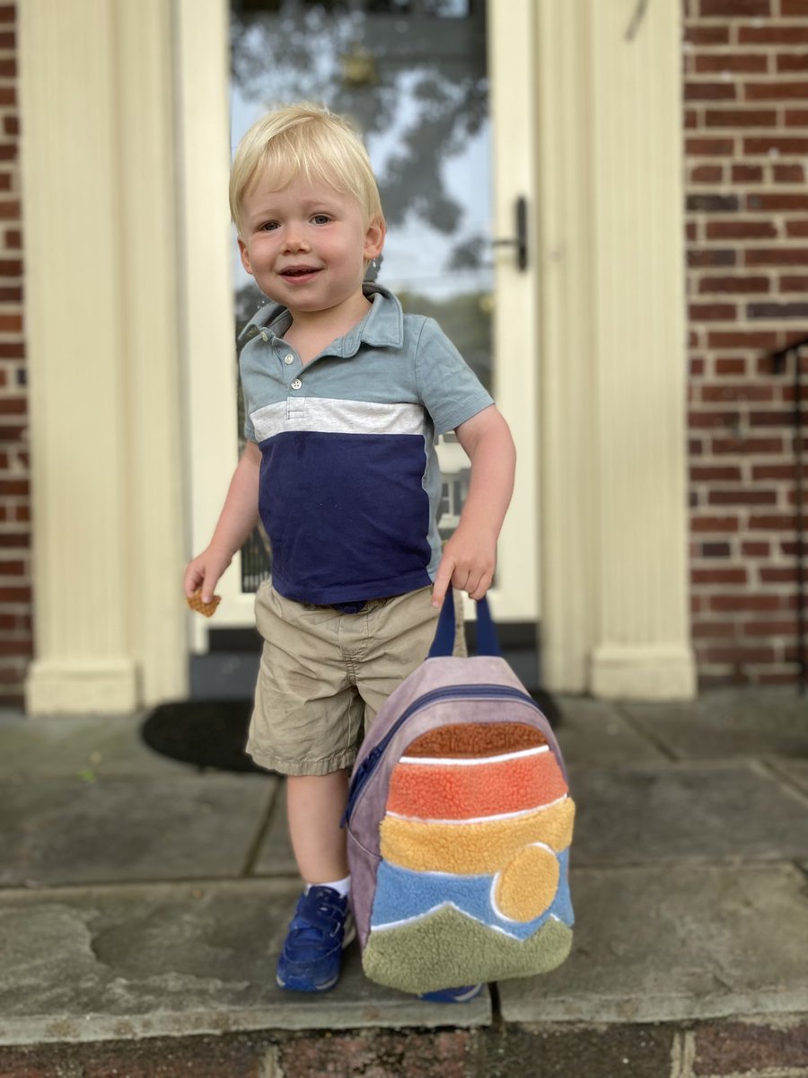 DanaCJensen's tweet photo. He wanted to carry his own backpack to daycare this morning 💪🥲 #pleasestopgrowing https://t.co/PMZaUDz1St