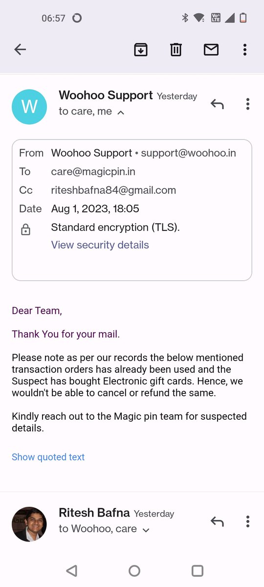 riteshbafna84's tweet photo. @Paytm @bhushan08 @mymagicpin @MumbaiPolice @Mum_CyberPolice @CareMagicpin @Truecaller @Cyberdost @PaytmBank Here u go @CareMagicpin @MumbaiPolice @Cyberdost @Mum_CyberPolice @bhushan08 @anshoo @Paytmcare so magic pin will have to help cyber police to sort this help get the refund/recover this money from the miscreants.  can anyone take this up seriously? https://t.co/DlFTEnm4pL
