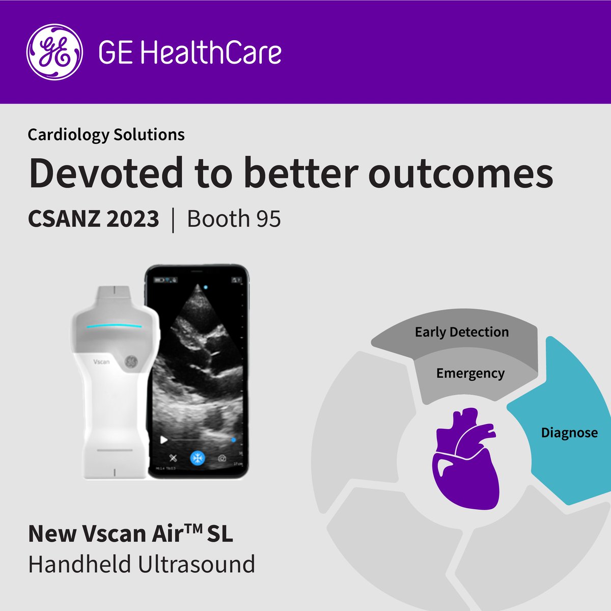 Discover how the @GEHealthCare cardiology portfolio is breaking boundaries to provide you the complete story of your patient’s hearts. bit.ly/3DBR0uk

Devoted to better outcomes. Optimised personalised care. #CSANZ2023 #CardioTwitter #Cardiology