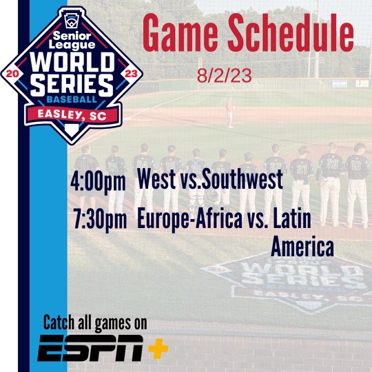 slbws's tweet photo. Game times for tomorrow. Make sure to come out and enjoy some great competition!
#slbws ⚾️ https://t.co/SgW9Crzk7C