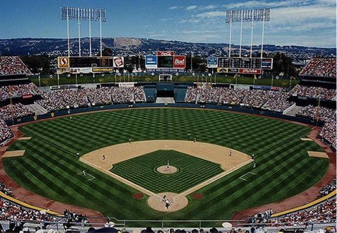 ColiseumSewage's tweet photo. Always struck by how similar Dodger Stadium and the Oakland Coliseum (pre-Mount Davis) are. Dodger Stadium is the 3rd oldest ballpark I think. Yet it’s a great place to see a ballgame, because they’ve kept it up and made fan friendly upgrades. The Coliseum was vandalized. https://t.co/bGr6h4yZA2