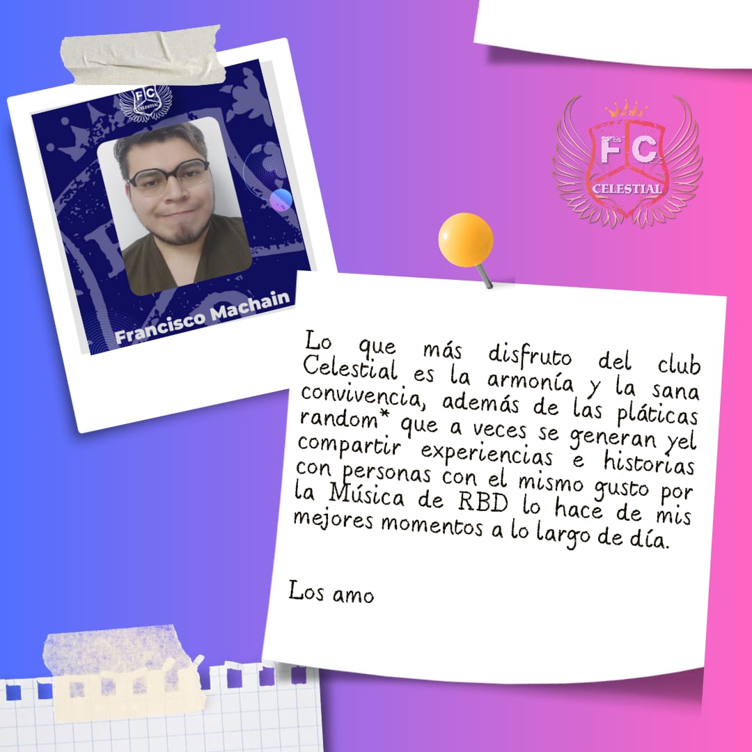 FCCelestialRBD's tweet photo. #AniversarioFCCelestialRBD Le pedimos a los #Celestiales que nos contaran que aman de ser miembros del club 🤩
No podemos con tanto amor... ❤️ Parte 1 https://t.co/Hit0lm5vIj