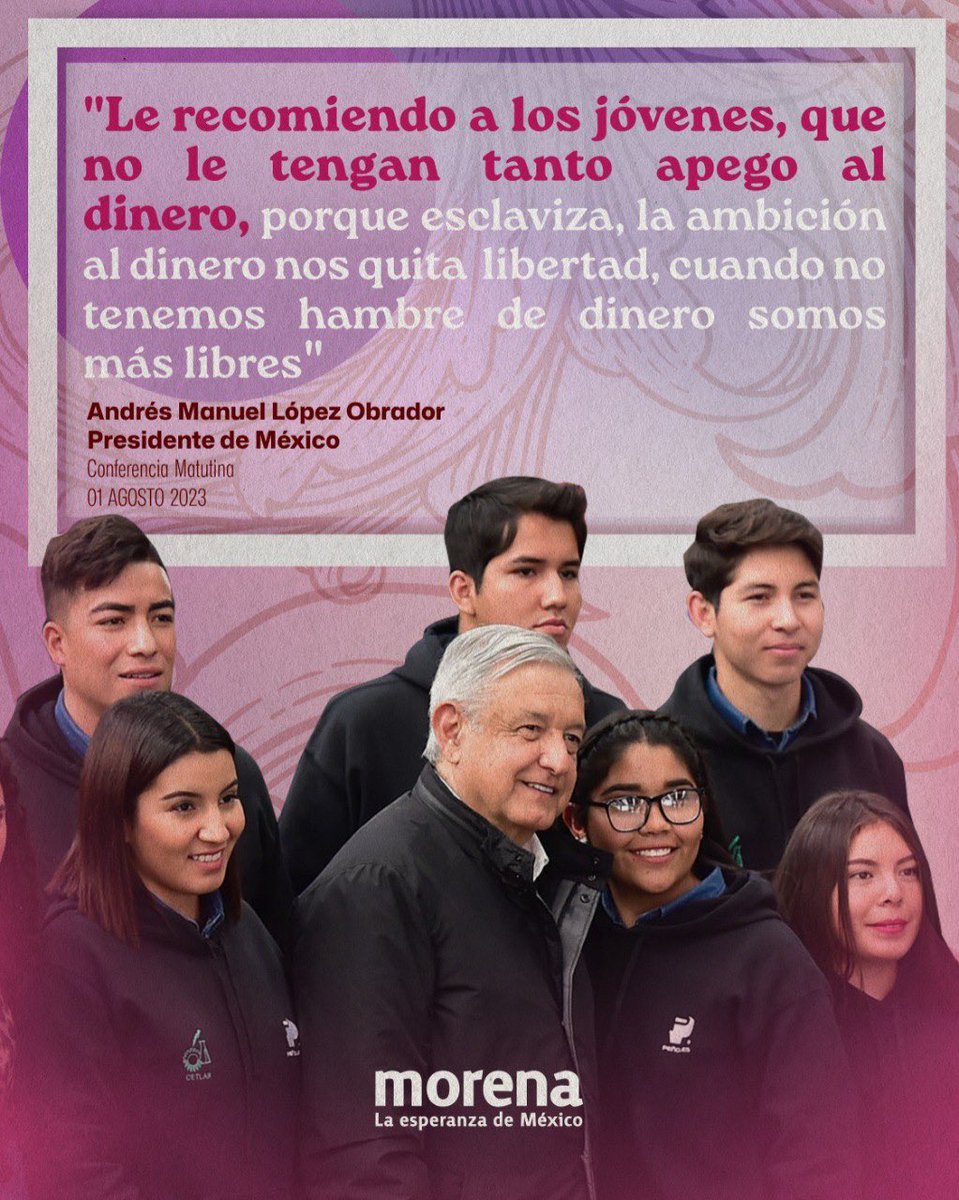 luis_gj's tweet photo. AMLO recomienda a los jóvenes no apegarse al dinero porque la ambición es fea. 

Lo dice mientras manda a su hijo menor a estudiar a Londres, y sus 2 hijos mayores como por arte de magia en cuanto él llega al poder, se vuelven empresarios millonarios con chocolaterías, casas en Houston y casados con señoras que al parecer tienen dinero. 

Así el nivel de hipocresía.