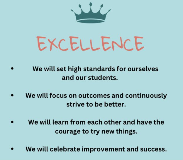 WBESbears's tweet image. Core Value- Excellence 
#TheStandardistheStandard 
#StartwiththeCrown 
👑🐻 
@ORSchools @FriendsofORS @WBrookPTO