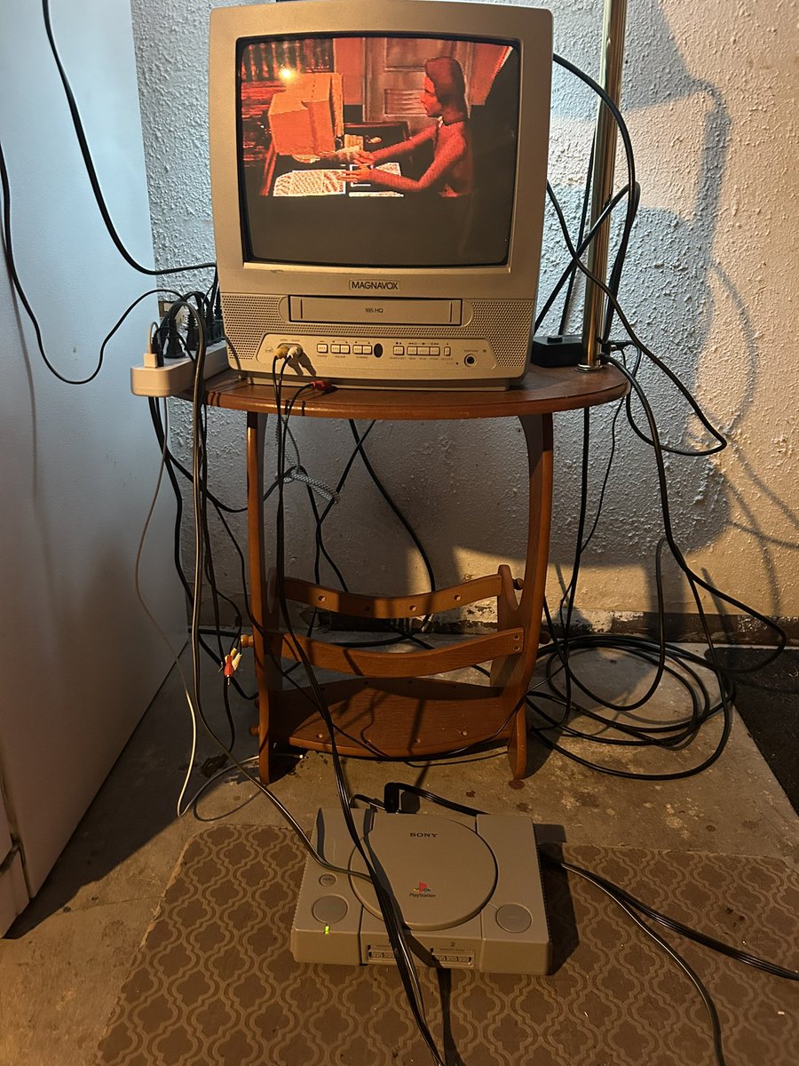 Tsmiffe's tweet photo. Another “broken” playstation, now in the garage, yeaaaaah buddy! #ps1 #winningiscoming https://t.co/fTYy0HYKbs