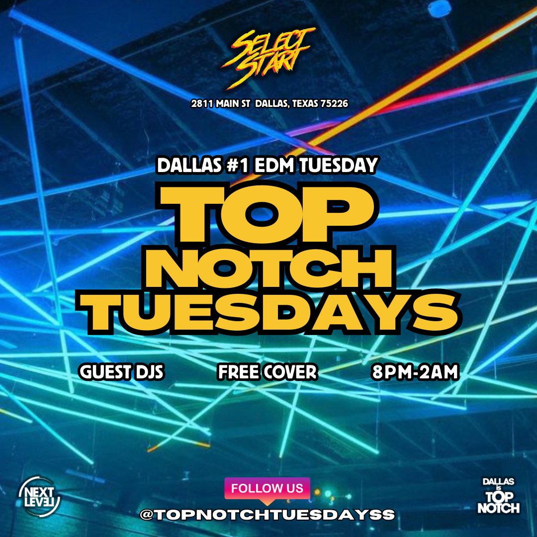 topnotchtuesday's tweet photo. TONIGHT!!!
FREE ENTRY
8PM-2AM
DRINK SPECIALS
EDM ALL NIGHT https://t.co/u36Xe4ZbCm