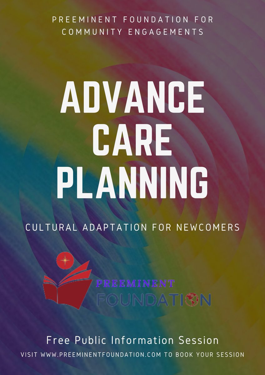 Why #advancecareplanning is important for #newimmigrants and must be incorporated as part of their #resettlement programs in Canada? Contact Preeminent Foundation at +1 236-862-0307 to know more & to book your ACP Free Public Information session. Email us at info@piceell.ca |