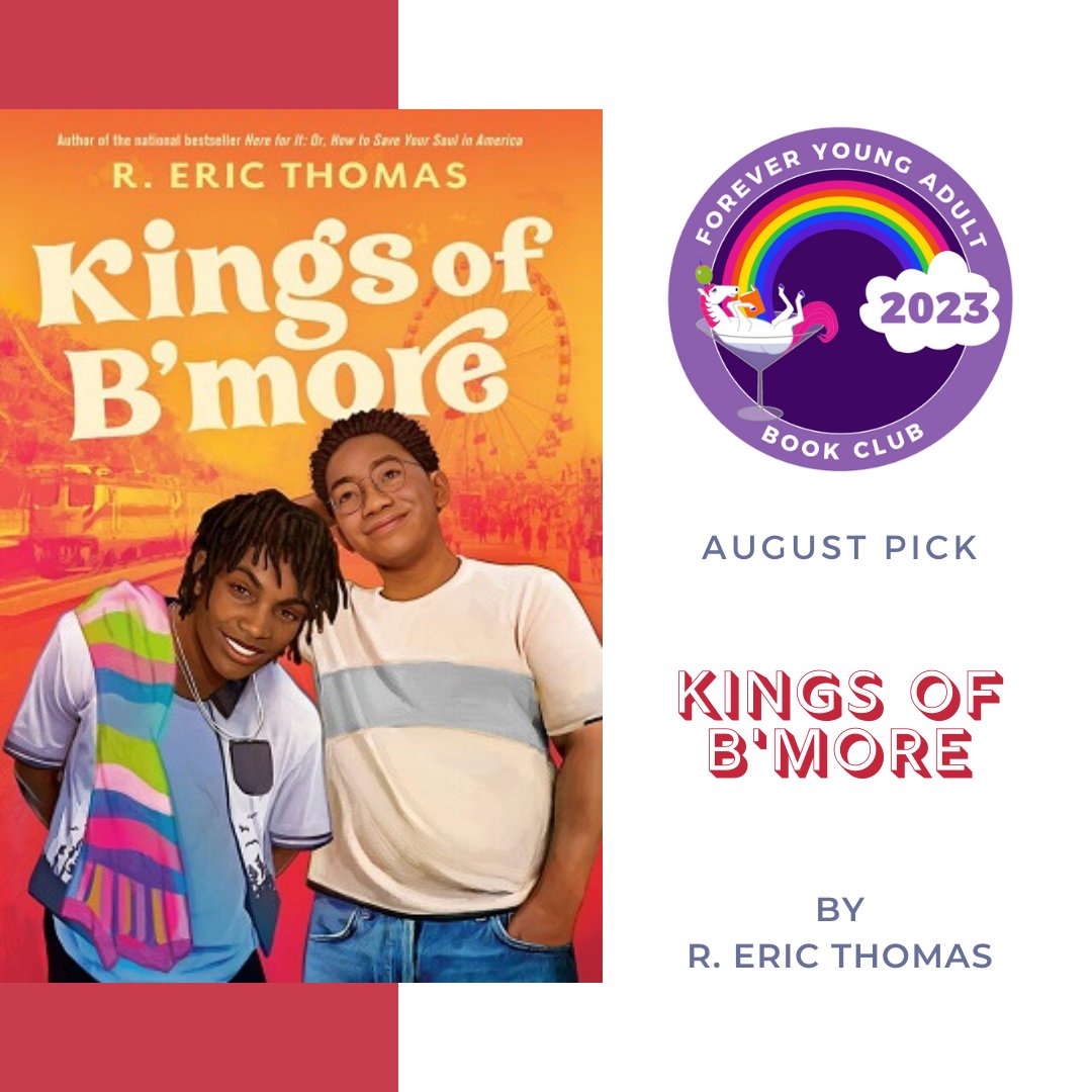 Forever Young Adult (@4everya) on Twitter photo August's Book Club pick is the heartwarming and quote-worthy KINGS OF B'MORE by <a href="/oureric/">R. Eric Thomas</a>, a book that will make you fall in love with the main characters, their friends, and the city of Baltimore.
Check out the discussion questions: foreveryoungadult.com/2023/08/01/fya… August's Book Club pick is the heartwarming and quote-worthy KINGS OF B'MORE by <a href="/oureric/">R. Eric Thomas</a>, a book that will make you fall in love with the main characters, their friends, and the city of Baltimore.
Check out the discussion questions: foreveryoungadult.com/2023/08/01/fya…