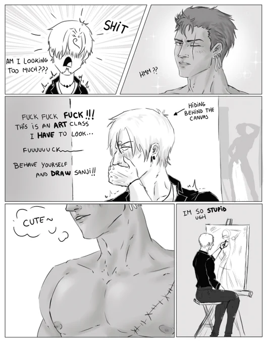 "The boy from my art class" - a zosan little comic. Part 2/?? read left to rigt 