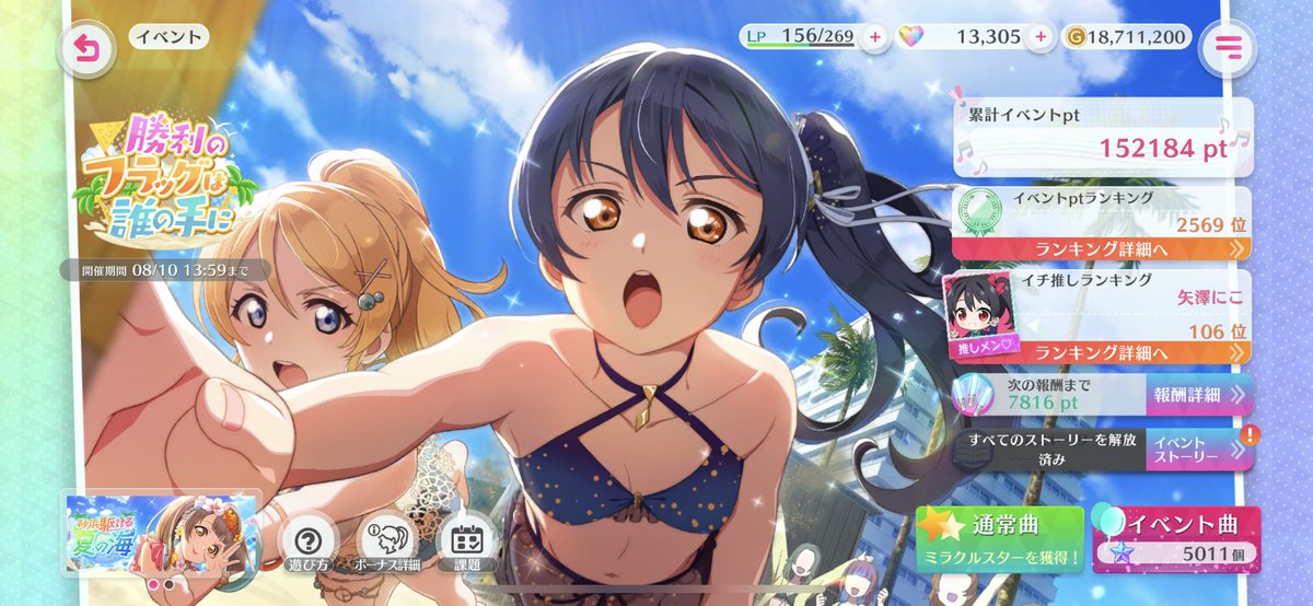 QbW321's tweet photo. 今回のイベントは矢澤パイセンで…
μ'sキャラはやっぱり他より100位以内はキツイかな？なんとか食い込みたい！ https://t.co/C1v25TdptP