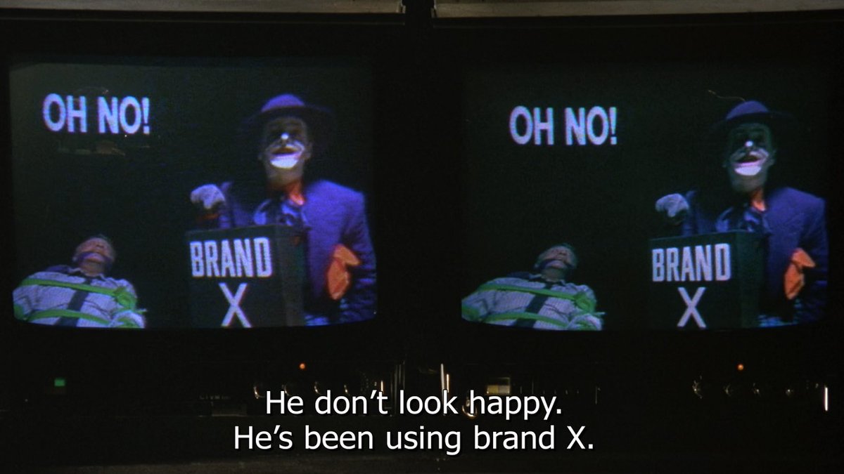 TheFattestJedi's tweet photo. So the Twitter brand change to "X". Interesting... in the cyber world, if you want to close out of something or delete it, you hit the "X". Also, '89 Joker gave us a look at what happens when you use "brand X"...😅 #foodforthought https://t.co/nBkYupGyvv