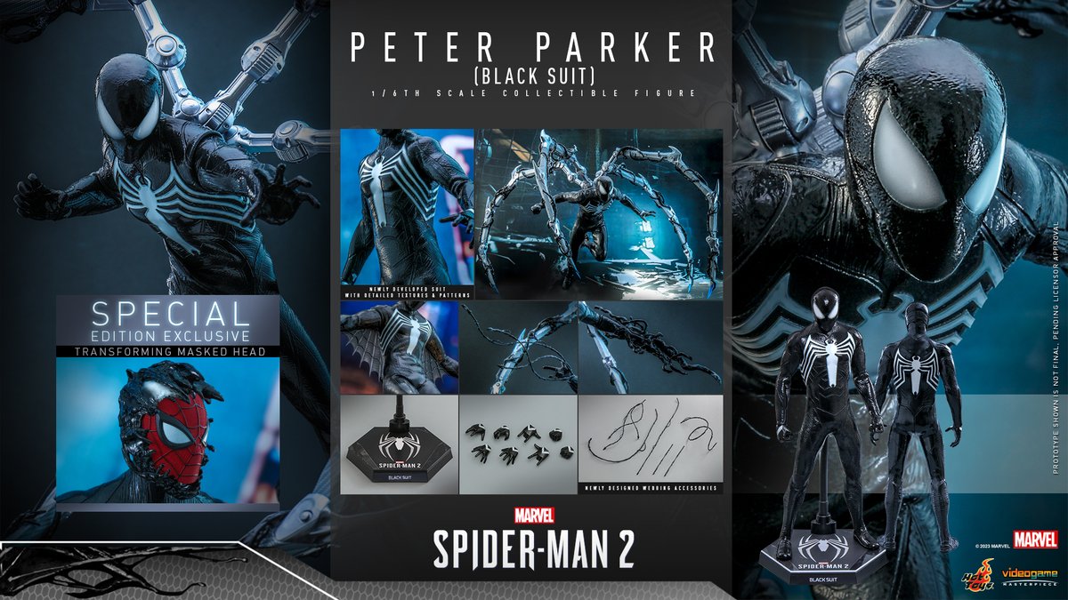 【#SpiderManDay】#HotToys 1/6th scale #PeterParker (Black Suit) figure (Special Edition) from Marvel's Spider-Man 2 #SpiderMan2PS5 is available for pre-order now! bit.ly/47fhIGr