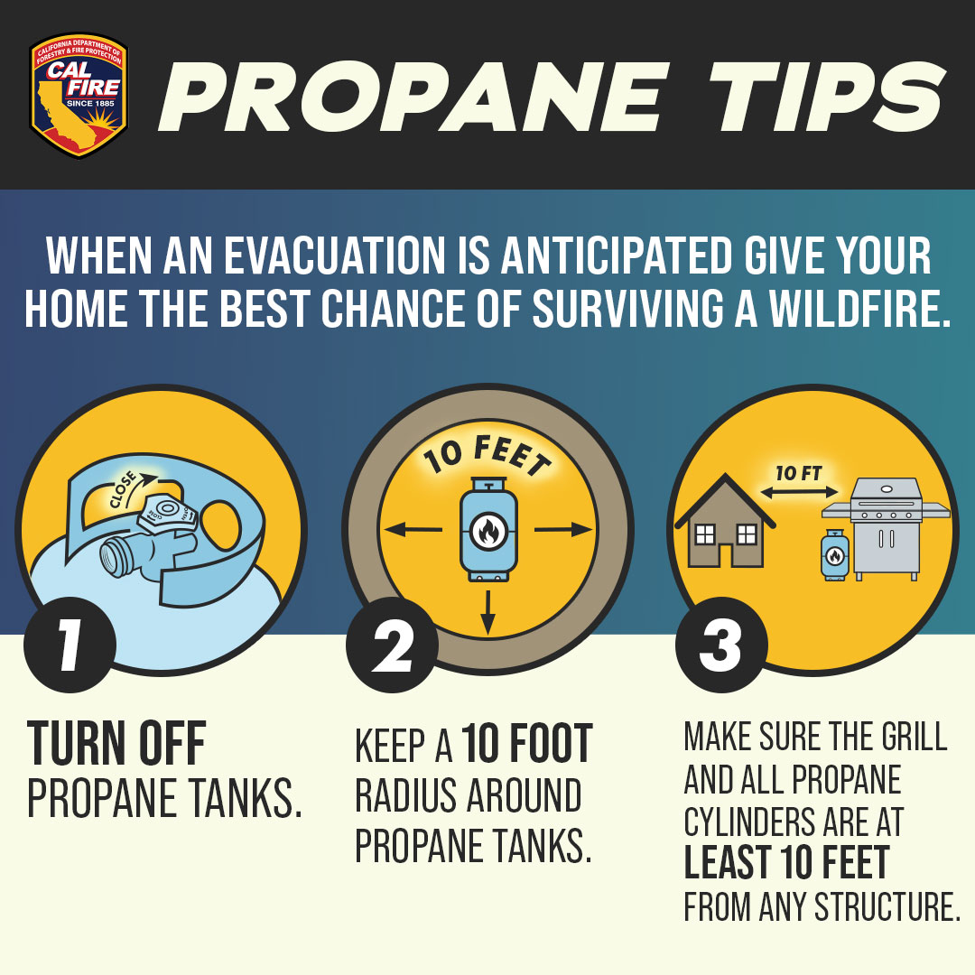 Be fire ready👩‍🚒
When wildfire evacuations arrive:▶️ Turn off propane and create a 10-foot safe zone around tanks. Be wildfire-ready & safeguard your home & community! #PropaneSafety #ReadyforWildfire