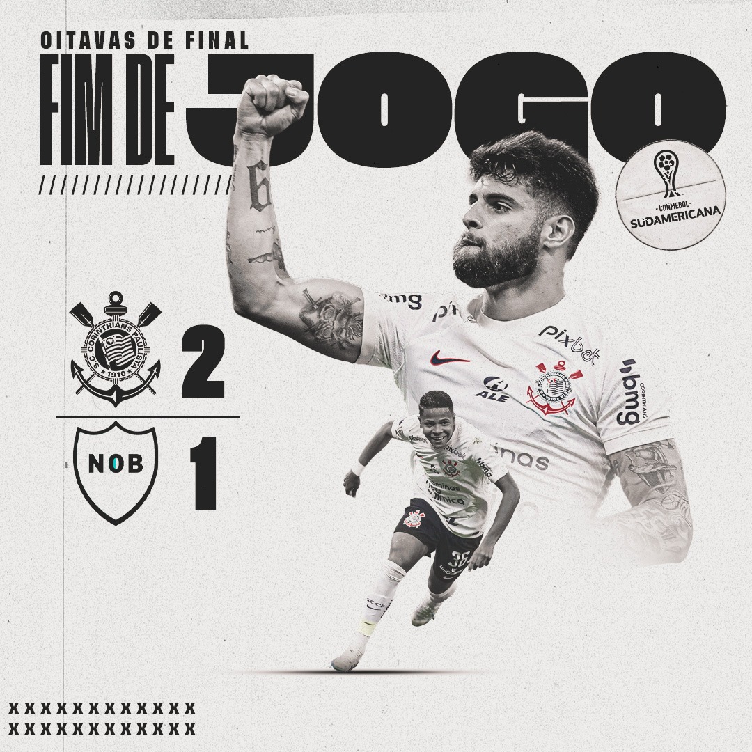 Corinthians's tweet photo. VITÓRIA DO TIMÃO NA NEO QUÍMICA ARENA!!!!!! ⚫⚪

VAAAAAAAAAAAAAAAAAI, CORINTHIANS!!!!! 🙏🏽

Corinthians 2 🆚 1 Newell's Old Boys

⚽ Yuri Alberto
⚽ Wesley

#DiaDeCorinthians
#VaiCorinthians https://t.co/pcLPJVlY60