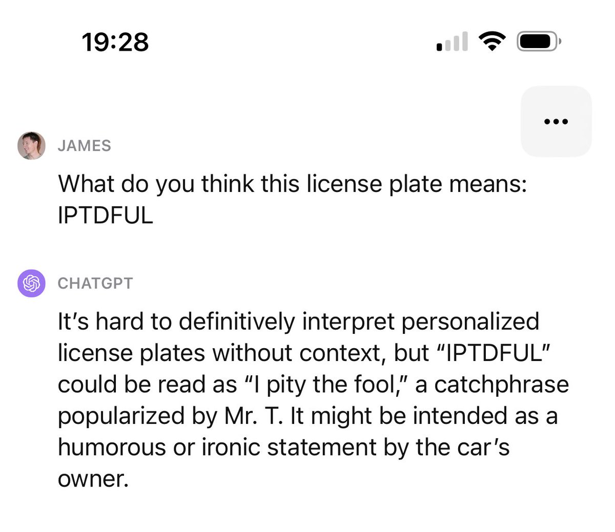 jamesdouma's tweet photo. I have discovered another use for GPT4. https://t.co/uwkeAtNSau