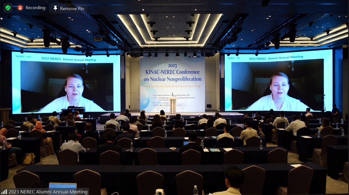 OpenNuclear's tweet photo. π£ #ONN Regional Issues Strategist @VeronikaBedenko delivered remarks at a #NEREC Alumni Meeting's welcoming ceremony in Seoul as a #NEREC '18 Summer Fellow. We congratulate #NEREC on the 10th anniversary & appreciate their effort to connect alumni from all the years.
#ONNnews https://t.co/m9oyQD57Oy