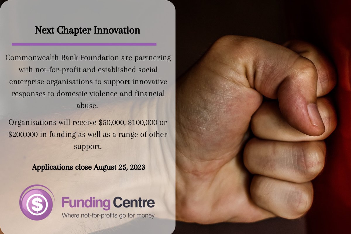 Commbank are partnering with organisations responding to domestic violence and financial abuse. Organisations will receive a range of support, including grants of up to $200,000. 

Closing August 25. buff.ly/3KjpHZy
