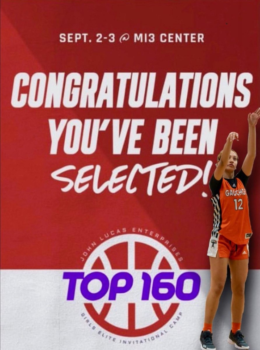 Laila Sierra (@lailasierra25) on Twitter photo Honored to be selected for the “Top 160 Girls Elite Invitational”… Looking forward to a great experience with <a href="/JLEnterprises/">JOHN LUCAS ENT</a> <a href="/laqthompson/">LaQuita Thompson 🏀🇺🇲</a>
#Top160 Honored to be selected for the “Top 160 Girls Elite Invitational”… Looking forward to a great experience with <a href="/JLEnterprises/">JOHN LUCAS ENT</a> <a href="/laqthompson/">LaQuita Thompson 🏀🇺🇲</a>
#Top160