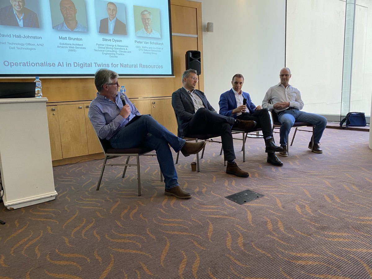 xmpro's tweet photo. Just wrapped up an incredible morning session for Brisbane's Natural Resources community, hosted by @DTConsortium Australia &amp; NZ. Discussing the value of Intelligent Digital Twins in real-world industrial scenarios, with a fantastic AI panel session.  #DigitalTwins #AI https://t.co/HfU6gCCc0s