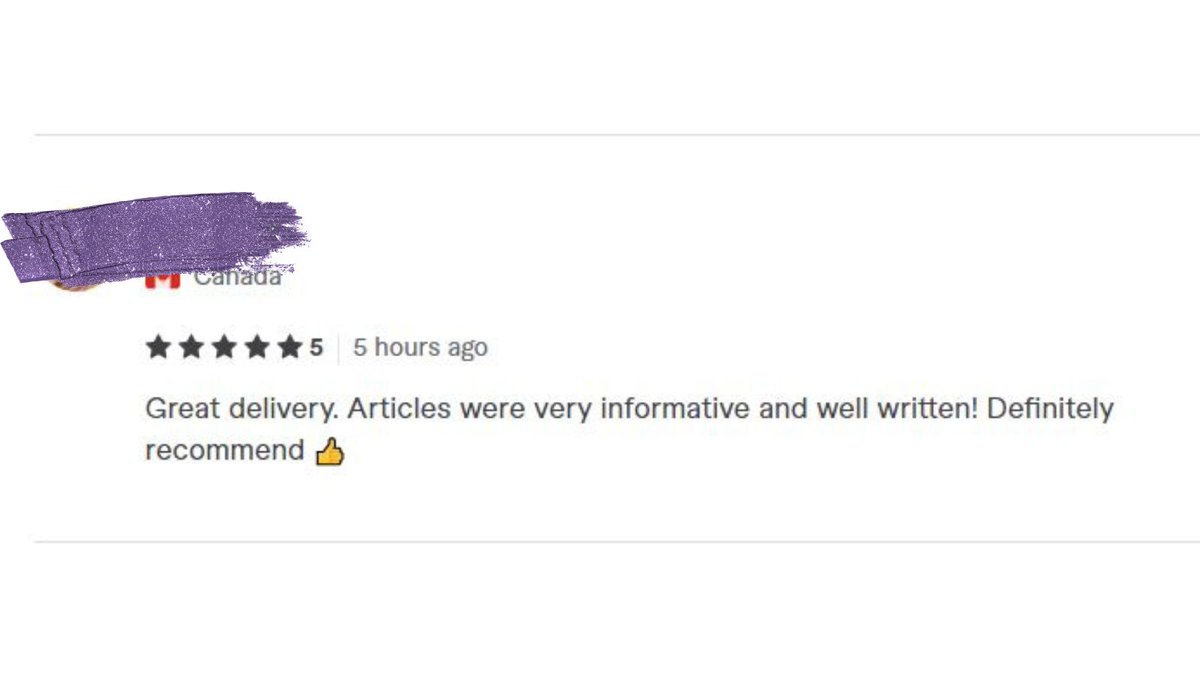 Got another order from the same client in the same hour after this review!

#fiverr #writer