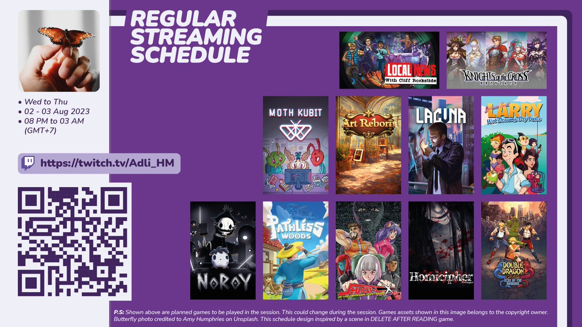 Adli_HM's tweet photo. Hello, at https://t.co/wZkDXcTzq8, I am planning to stream these games:

Pathless Woods (@SpiralUpGames), Moth Kubit (@Astrolabe_Games), Shikon-X (@KindermannCorp), 名画展 - Art Reborn (Painting Connoisseur) (@mxgngzush1), ...

*plans could change on stream.
- Tweet 1/4 - https://t.co/poDQUWIPSY