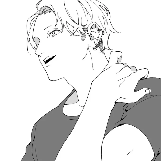 一次創作漫画を描いている  左がマコト 右がアヤト どっちもアホ