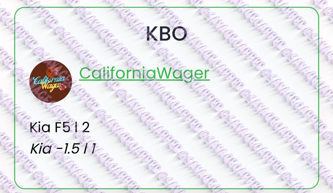SavageCappers's tweet image. KBO WAKE &amp;amp; CASH 🇰🇷

#CaliforniaWager #BankrollBill #KimsPicks #Wakeandcash #GamblingTwitter