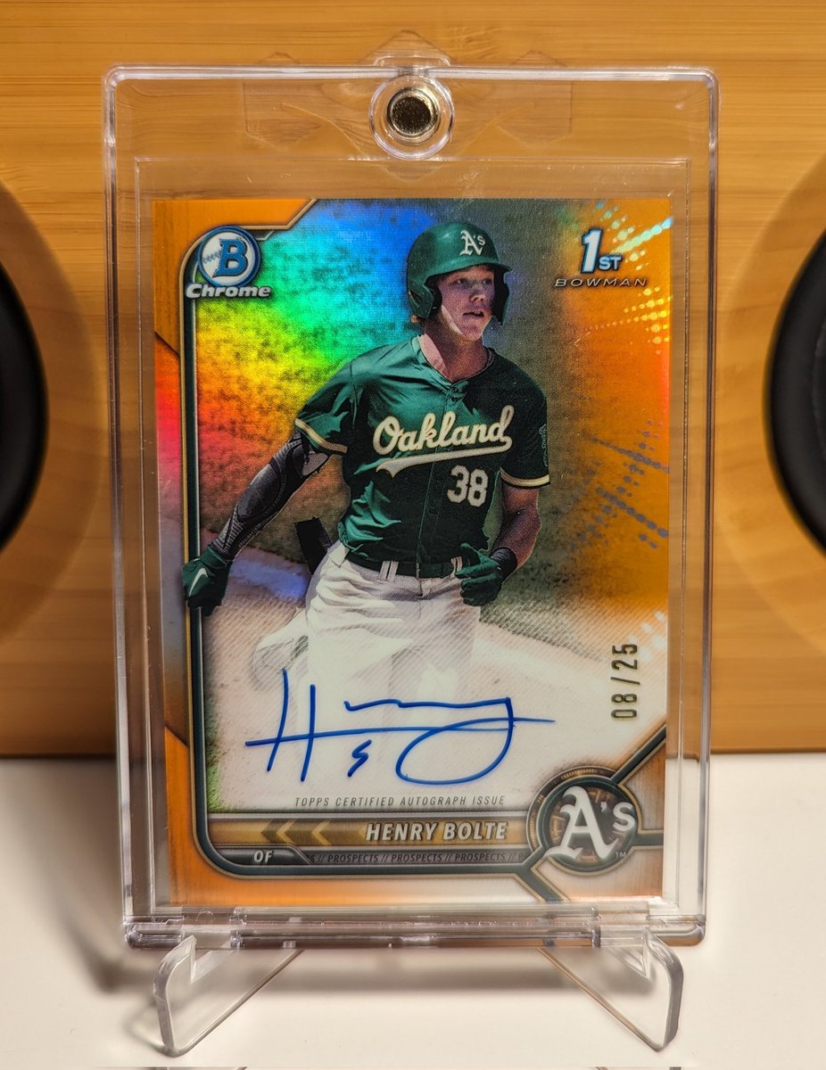 JoeyOcards's tweet photo. Henry Bolte 2022 Bowman Draft Chrome Orange Refractor #/25 Auto
#henrybolte #oaklandathletics #athletics #bowman #1stbowman #bowmandraft #orangerefractor https://t.co/IwNBtue6in