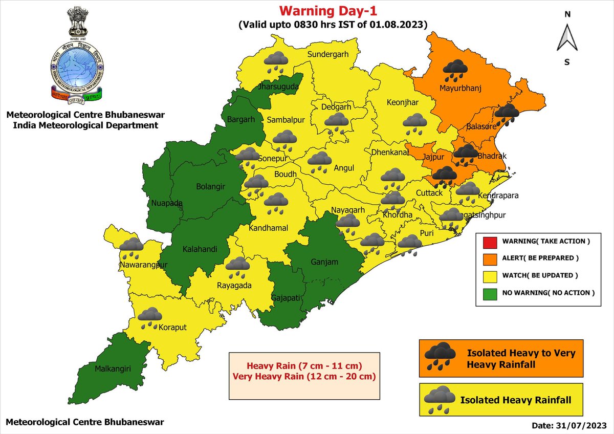 Bishnuprasad986's tweet photo. @DMnabarangpur dear sir rain continue in our district from yesterday night. @mcbbsr already showing yellow warning for our district. Please close all educational institutions in view of heavy rain fall for today. https://t.co/LR9ADP16md