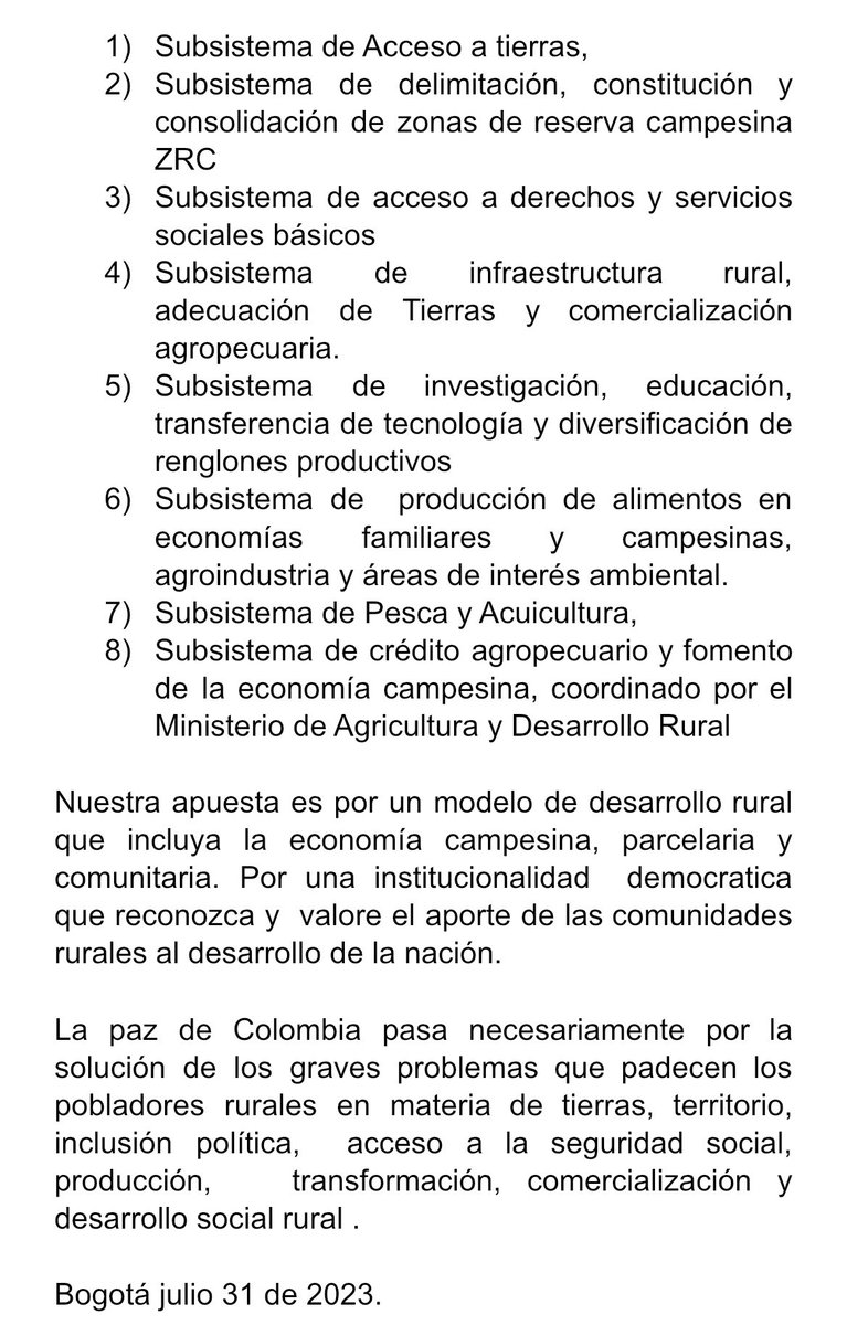 corsomostierra's tweet photo. Necesitamos hablar y consensuar en cuento a #ReformaAgraria 
29 años perdidos para la reforma agraria. “nada que celebrar” 
Les comparto este importante texto, escrito por nuestro coordinador nacional Huber Ballesteros Gómez. 
#UnidadCampesina https://t.co/E0zHViaMAw
