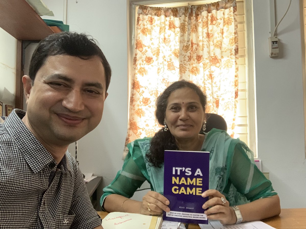 CrowdMultiplier's tweet photo. Wow, what an incredible day! I had the pleasure of meeting Prof. Ingita Jain at the prestigious K S School of Business Management, and I proudly handed her a copy of my book, "It's A Name Game." https://t.co/natguu6LYr