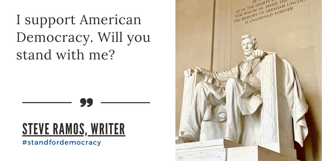 A former President faces indictments for his attempts to overturn the 2020 election. I support American Democracy. Will you stand with me? #supportdemocracy #standfordemocracy #steveramoswriter