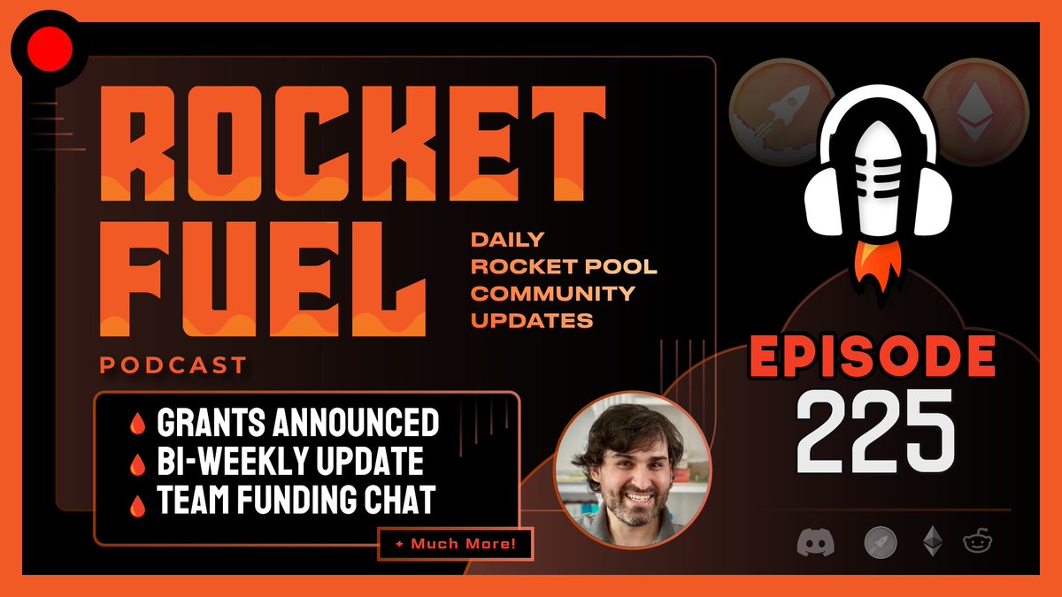 Today's update from the <a href="/Rocket_Pool/">Rocket Pool</a> community is here. This is episode 225 of Rocket Fuel for Aug 1st. It includes:

- GMC announces slate of rewards
- bi-weekly update
- discussion about team funding going forward
and more!

youtu.be/jjEKC9tYVQo