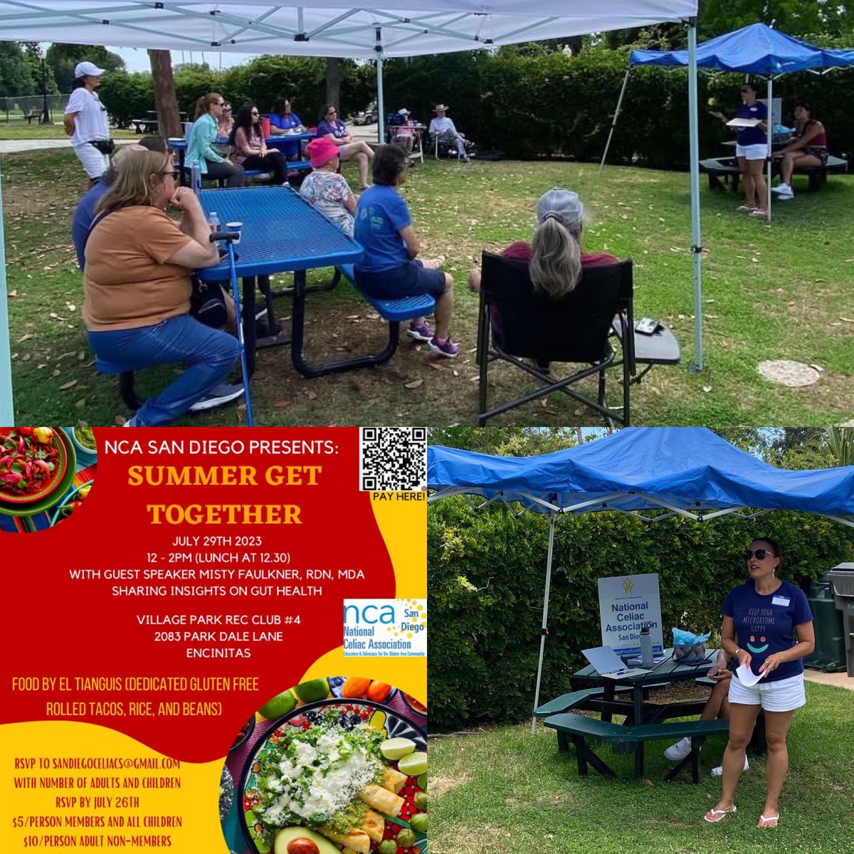 SDCeliacSupport's tweet photo. Thank you all so much for coming out to our NCA Summer Get Together this past Saturday! It was such a wonderful day getting to listen to Registered Dietician Misty Faulkner speak to us and getting to catch up with and meet others in the San Diego who have Celiac Disease as well! https://t.co/Gna8S8azQc