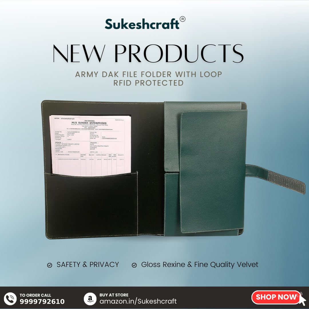 sukeshcraft's tweet image. 𝐒𝐮𝐤𝐞𝐬𝐡𝐜𝐫𝐚𝐟𝐭 𝐀𝐫𝐦𝐲 𝐃𝐚𝐤𝐅𝐨𝐥𝐝𝐞𝐫 𝐖𝐢𝐭𝐡 𝐋𝐨𝐨𝐩

𝗕𝘂𝘆 𝘁𝗵𝗶𝘀 𝗽𝗿𝗼𝗱𝘂𝗰𝘁 𝐚𝐭 𝐚𝐦𝐚𝐳𝐨𝐧 amz.run/6wxe
𝗧𝗼 𝗼𝗿𝗱𝗲𝗿 𝗖𝗮𝗹𝗹: 𝟵𝟵𝟵𝟵𝟳𝟵𝟮𝟲𝟭𝟬

#dakfolder #documentfolder #filesfolder #Sukeshcraft #OfficeStationary #amazon