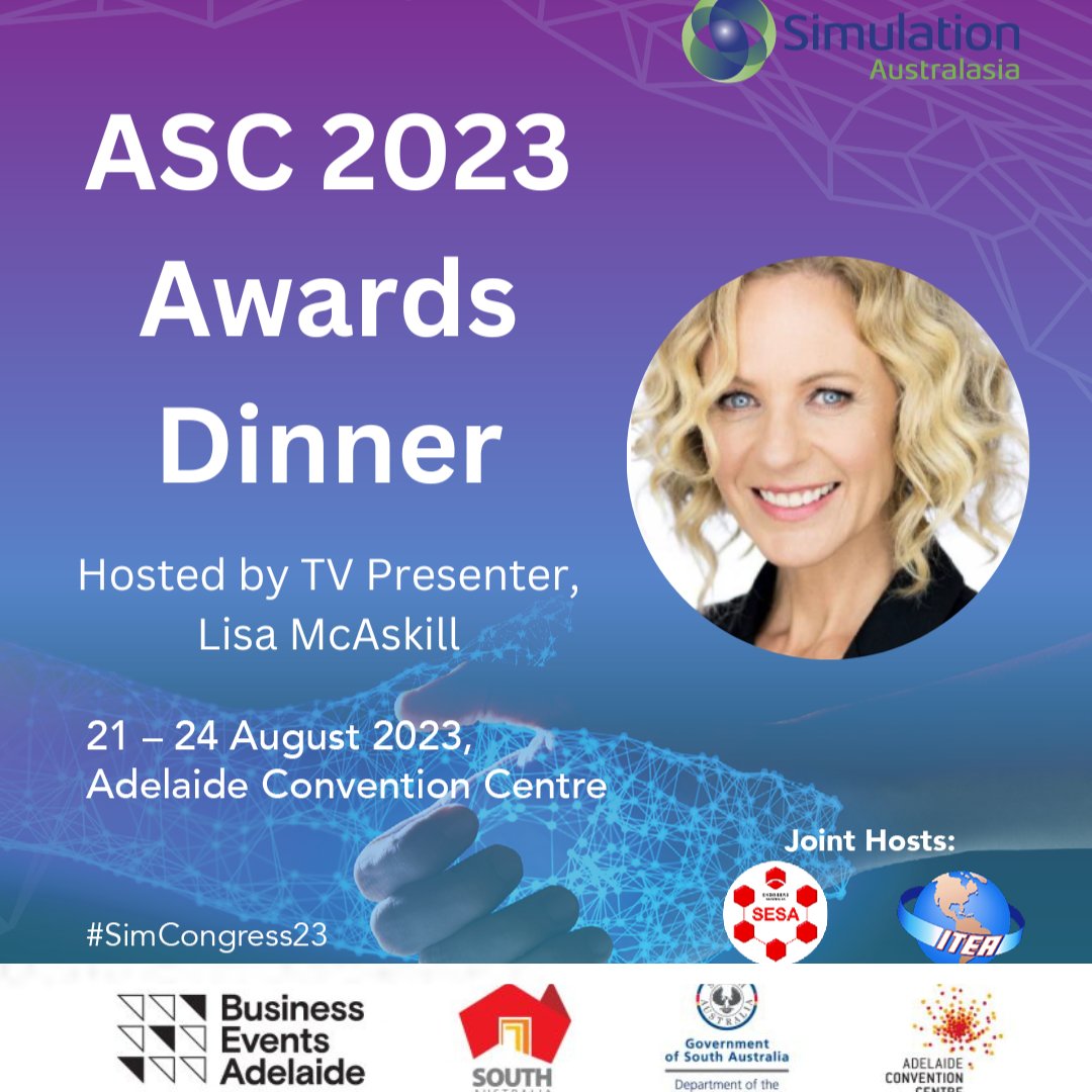 The in-person ASC Awards Dinner is back! Hosted by TV Presenter, Lisa McAskill, an evening of celebration has been planned for all our delegates, sponsors and exhibitors, and guests, Register for #SimCongress23 and the Awards Dinner today! tas.currinda.com/register/event…