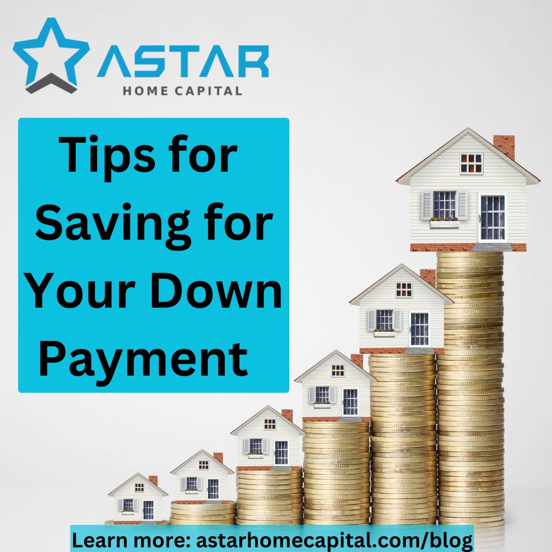 AstarCapital's tweet photo. Tips for Saving for Your Down Payment 💵🏡 Saving for a down payment can be challenging, but with proper planning and discipline, it’s attainable. Learn more on our blog: https://t.co/hPDCfKt4Yq 
#mortgage #homebuyertips #mortgagetips #downpayment https://t.co/mv2yqrMNsx