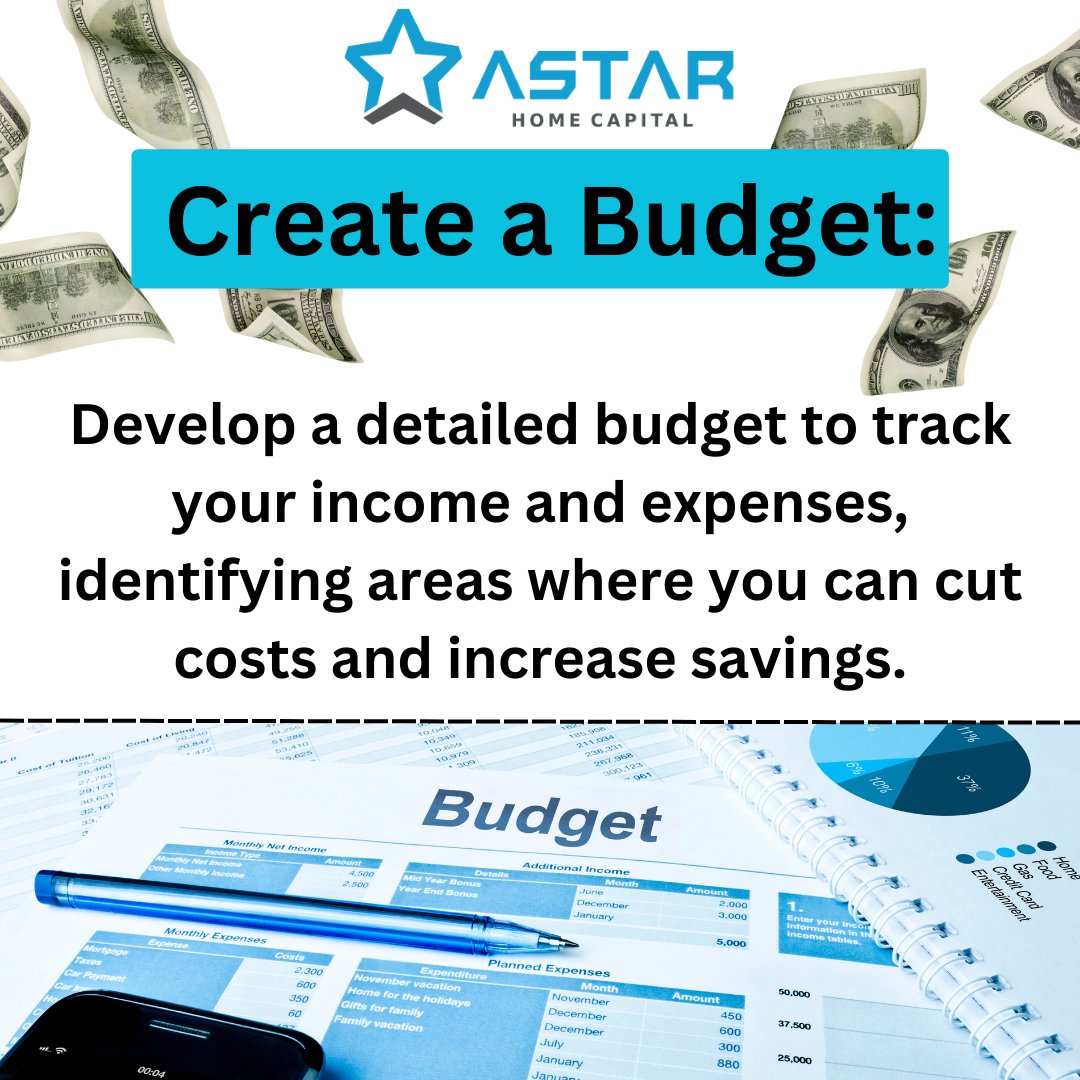 AstarCapital's tweet photo. Tips for Saving for Your Down Payment 💵🏡 Saving for a down payment can be challenging, but with proper planning and discipline, it’s attainable. Learn more on our blog: https://t.co/hPDCfKt4Yq 
#mortgage #homebuyertips #mortgagetips #downpayment https://t.co/mv2yqrMNsx
