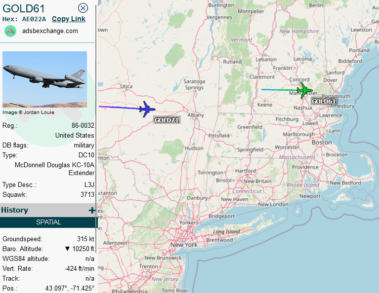 SirListenalot's tweet photo. #KC10's #AE022A & #AE0210 as #GOLD61 & #GOLD71 arrived Aug01 at Pease for upcoming #CoronetEast 075. Could be a 1300z departure today... ๐ค https://t.co/o54etjHm9L