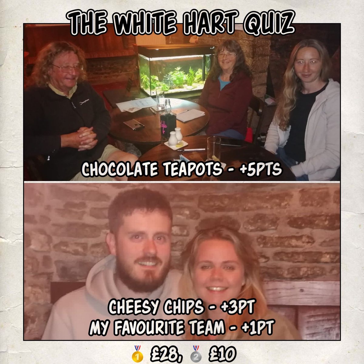 👁️👁️👁️ Congratulations To The Winners Of Last Week's Quiz.
- Join us next Thursday for our next quiz, from 7.30pm.

#trudoxhill #frome #nunney #wanstrow