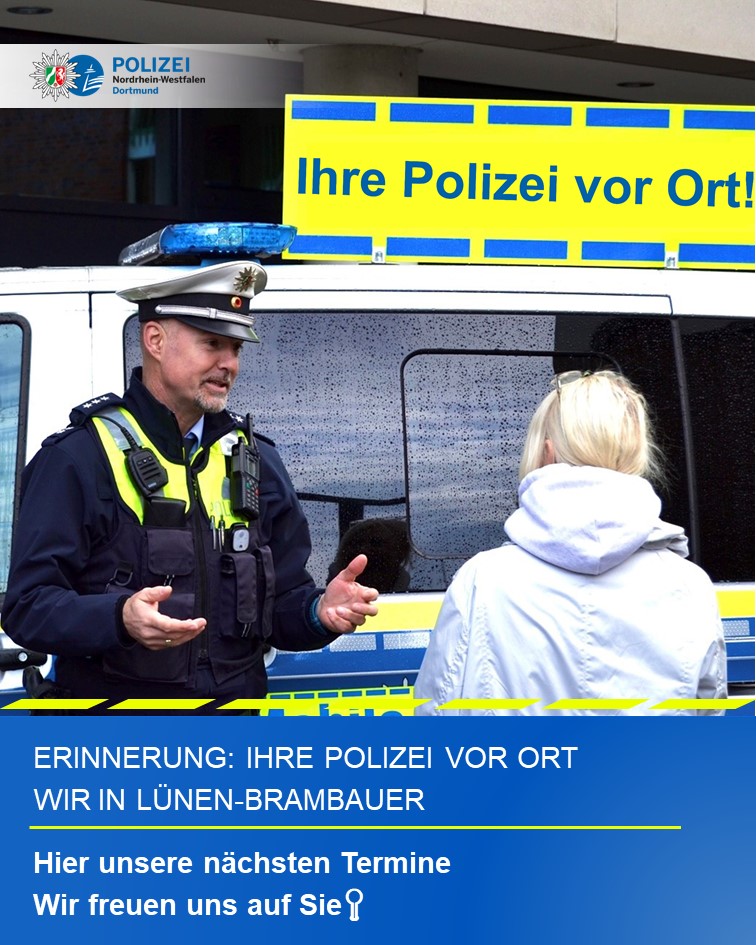 polizei_nrw_do's tweet photo. 📍 Erinnerung: Ihre Polizei vor Ort - Wir in #Brambauer!
📌 Hier der Termin und Ort für diese Woche ⏰
🚔 03.08.2023 10 - 13 Uhr Yorckstraße / Marktplatz Brambauer
Infos 👇
https://t.co/Wtwg1q9Eys https://t.co/rZd4SwqxOY