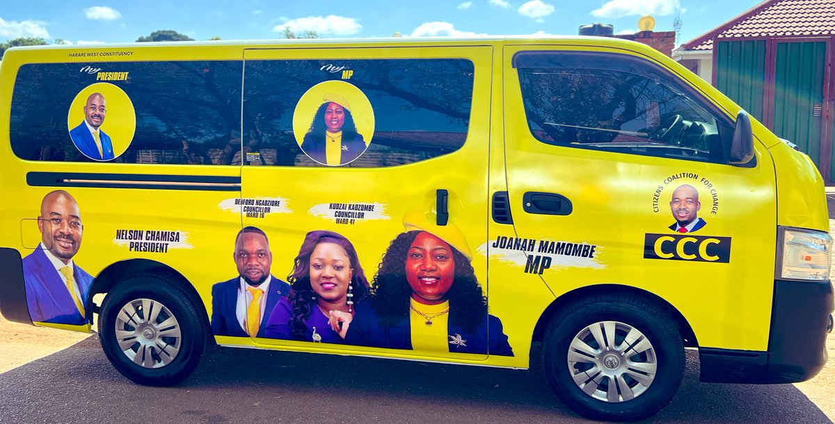 #HarareWest Have you spotted our Yellow Constituency Bus 💛 yet? Many thanks to the citizens who supported & contributed towards this initiative. You made our campaign much easier especially for our dedicated volunteers who are using it for our suburb to suburb activities.