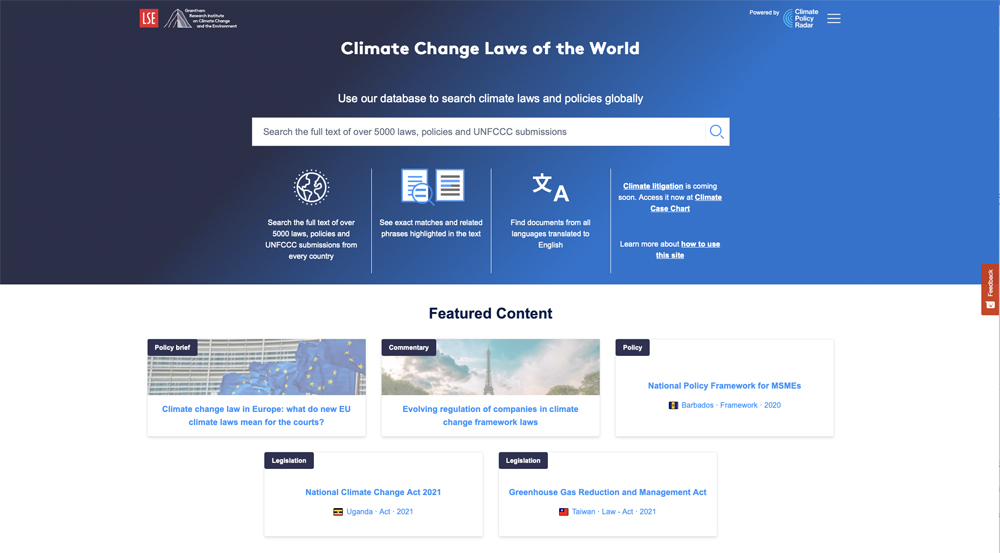 Grantham LSE (@gri_lse) on Twitter photo Our Climate Change Laws of the World database has been upgraded again. Thanks to tech developed by <a href="/climatepolradar/">Climate Policy Radar</a> users can now search non-English law and policy documents and see English translations of passages matching their search
Try it out here👇🏾
climate-laws.org Our Climate Change Laws of the World database has been upgraded again. Thanks to tech developed by <a href="/climatepolradar/">Climate Policy Radar</a> users can now search non-English law and policy documents and see English translations of passages matching their search
Try it out here👇🏾
climate-laws.org