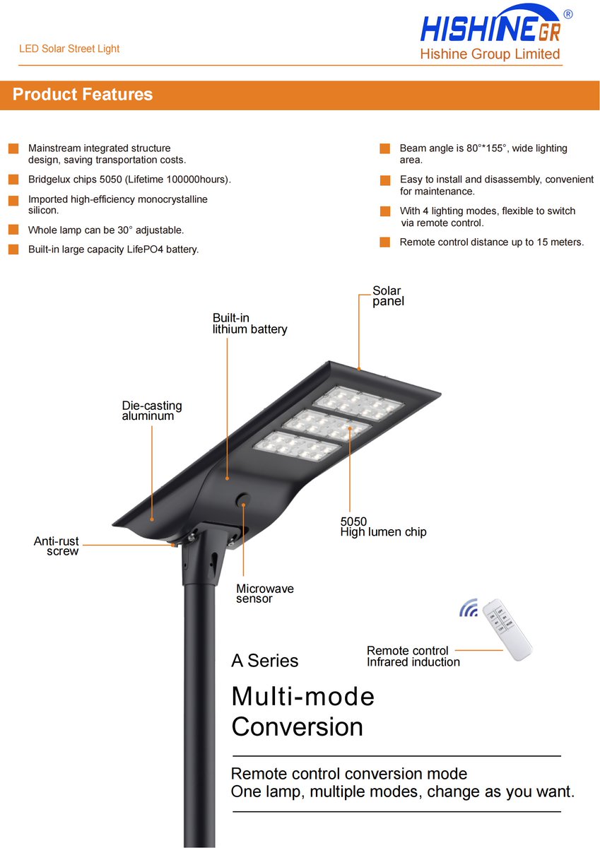 Hishine all in one solar led street light.
#ledlighting #LED #Lighting #ledlight #allinonesolarstreetlight