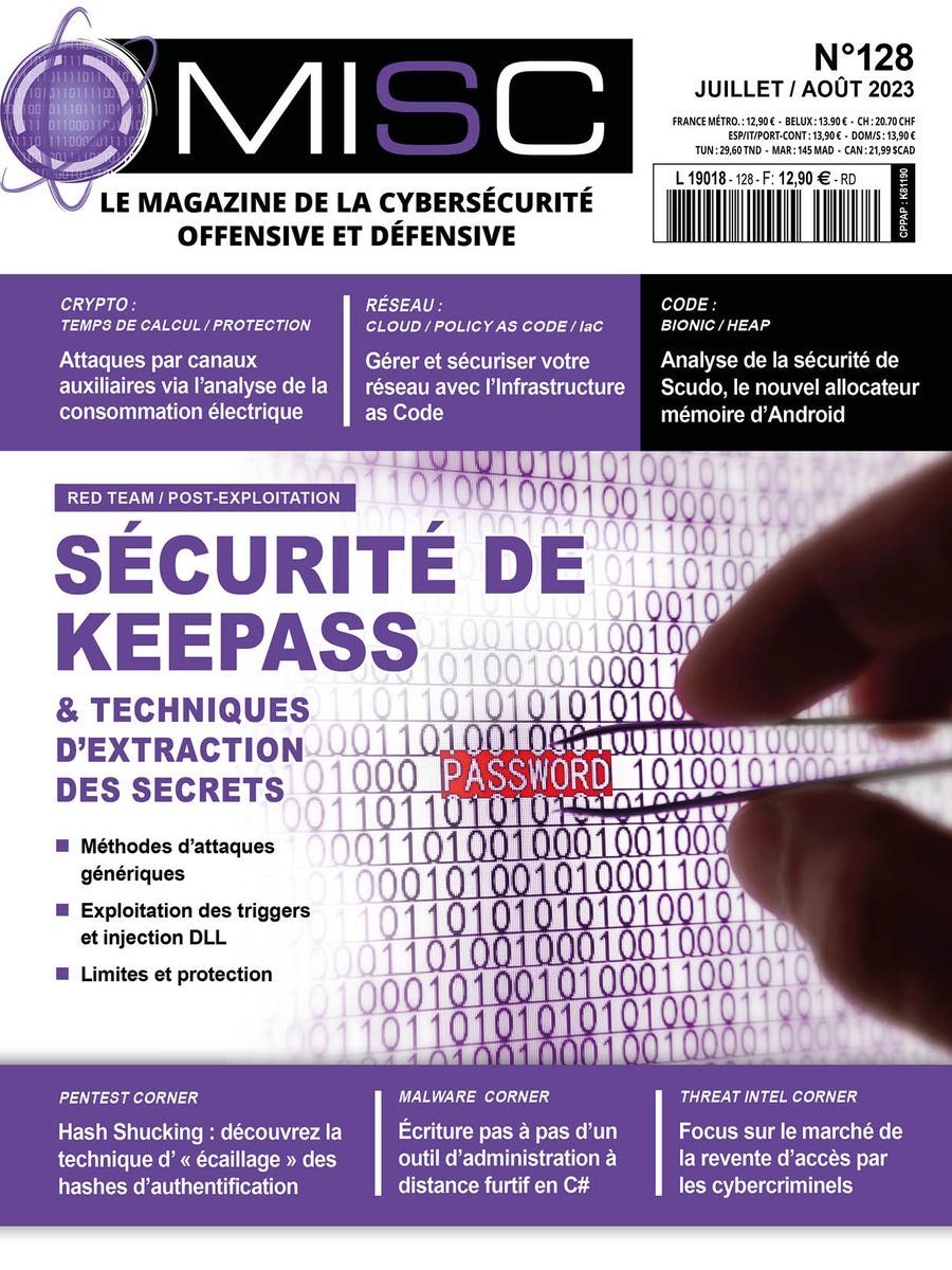MISCRedac's tweet photo. Plus qu'une dizaine de jours pour trouver en kiosque &amp; bénéficier de la livraison gratuite sur notre dernier numéro consacré entre autres à la sécurité de #KeePass => https://t.co/xj0C3ufF0Q https://t.co/lCrBtf0Elm