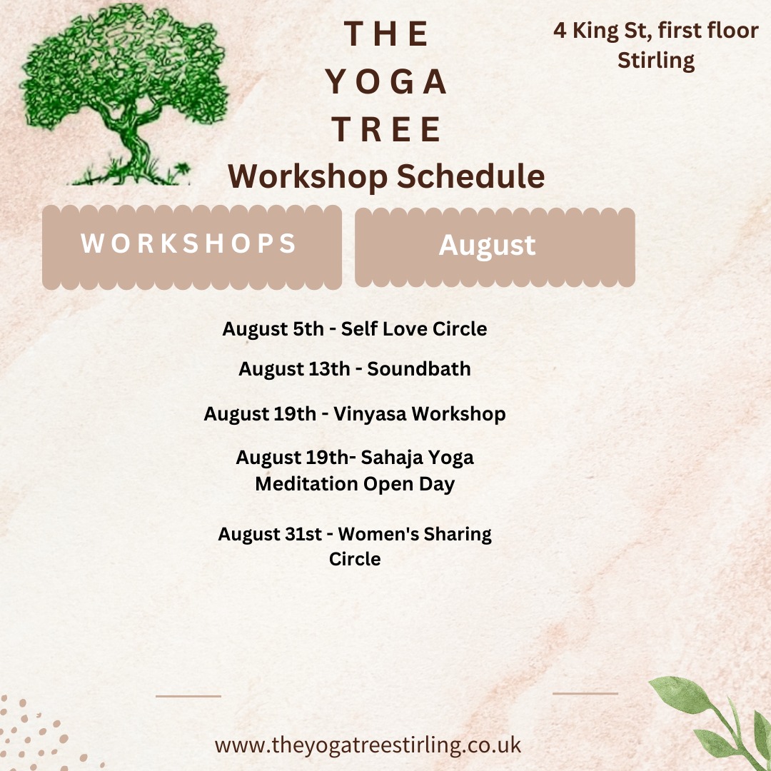 YogaTreeStg's tweet photo. We've got some great workshops happening this month! See our website for details #stirling #yoga #yogastudio #wellbeing #socialenterprise #SocEnt https://t.co/y8VDDzgDfS