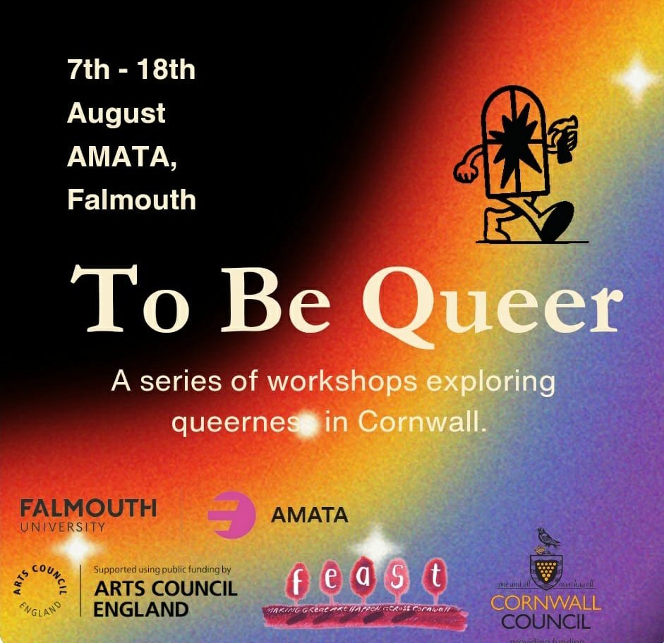 Our residency at <a href="/Fal_AMATA/">AMATA Arts Centre</a> starts on Monday! Funded by <a href="/FEASTCornwall/">FEAST Cornwall</a>, this series of free workshops explores the queer experience in #Cornwall 💫
Find out more about events here: eventbrite.com/cc/to-be-queer…