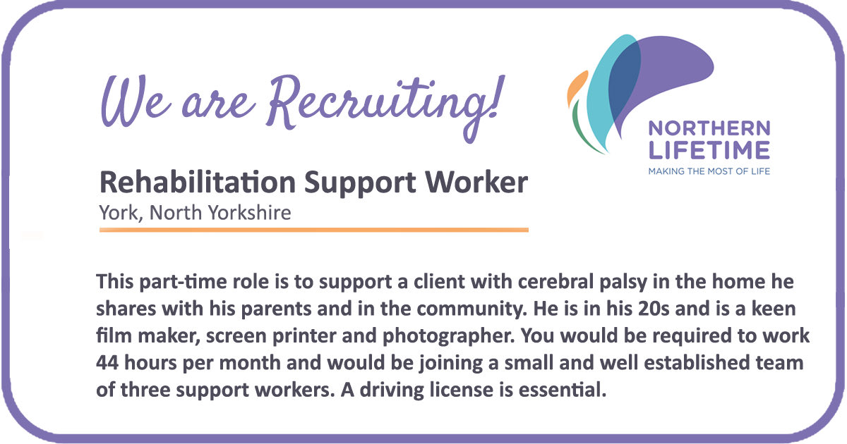 See our website for further details of this support worker role in York northernlifetime.Co.Uk