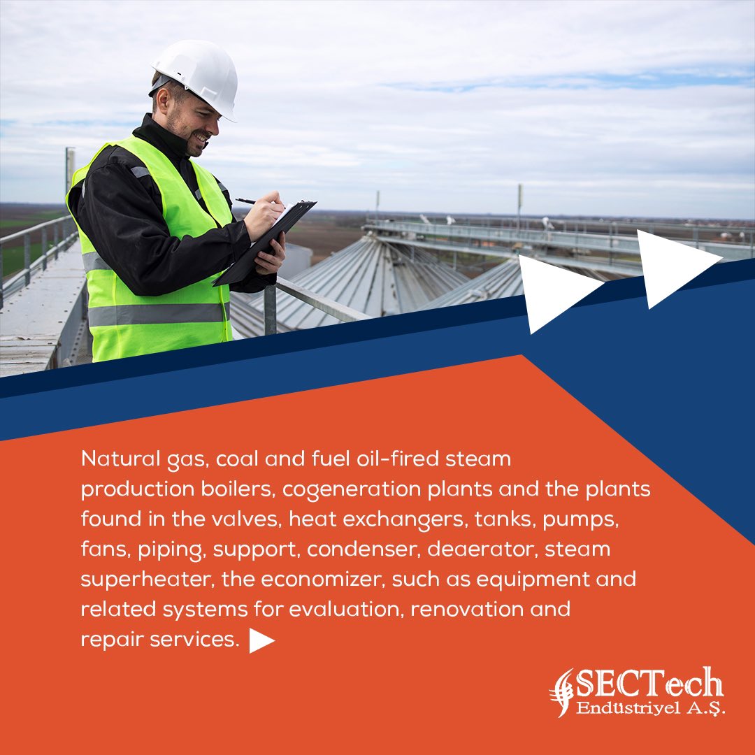 sectechendustri's tweet photo. Natural gas, coal and fuel oil-fired steam production boilers, cogeneration plants and the plants found in the valves, heat exchangers, tanks, pumps, fans, piping, support, condenser, deaerator, steam superheater, the economizer, such as equipment and related systems https://t.co/9PUDyy8kNy